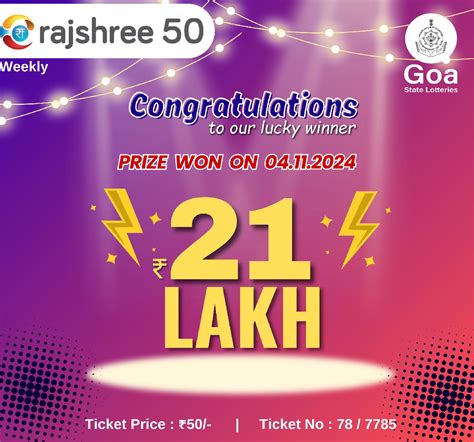 rajshree 50 budh weekly lottery|Goa Rajshree 50 Budh Weekly Lottery Result 24.4.2024 Today .